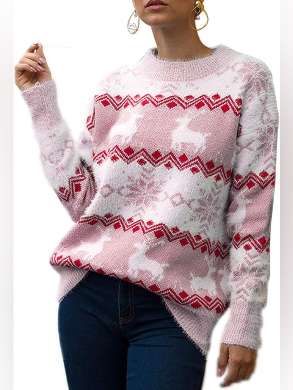 Pink and Red Holiday Sweater